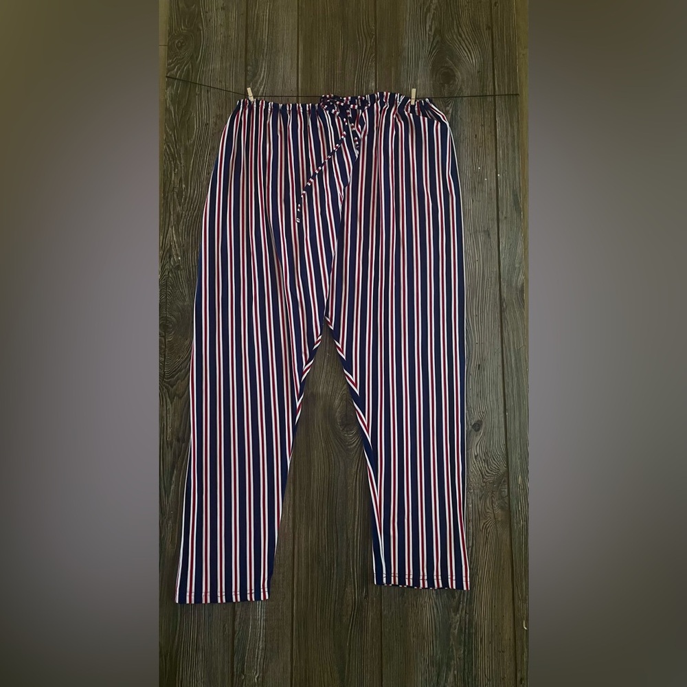 Emporio Armani Navy and Red Striped Swim Pants